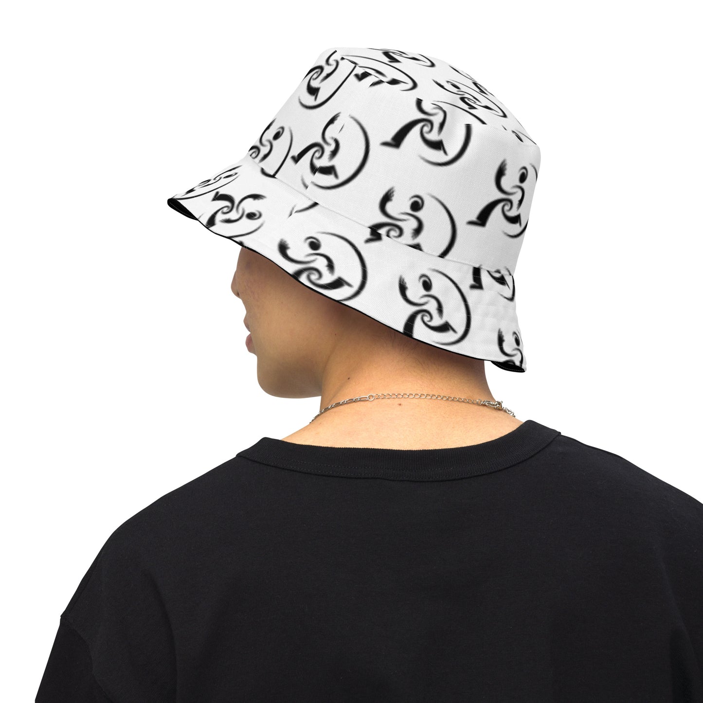 Reversible bucket hat Black & white unisex DMS