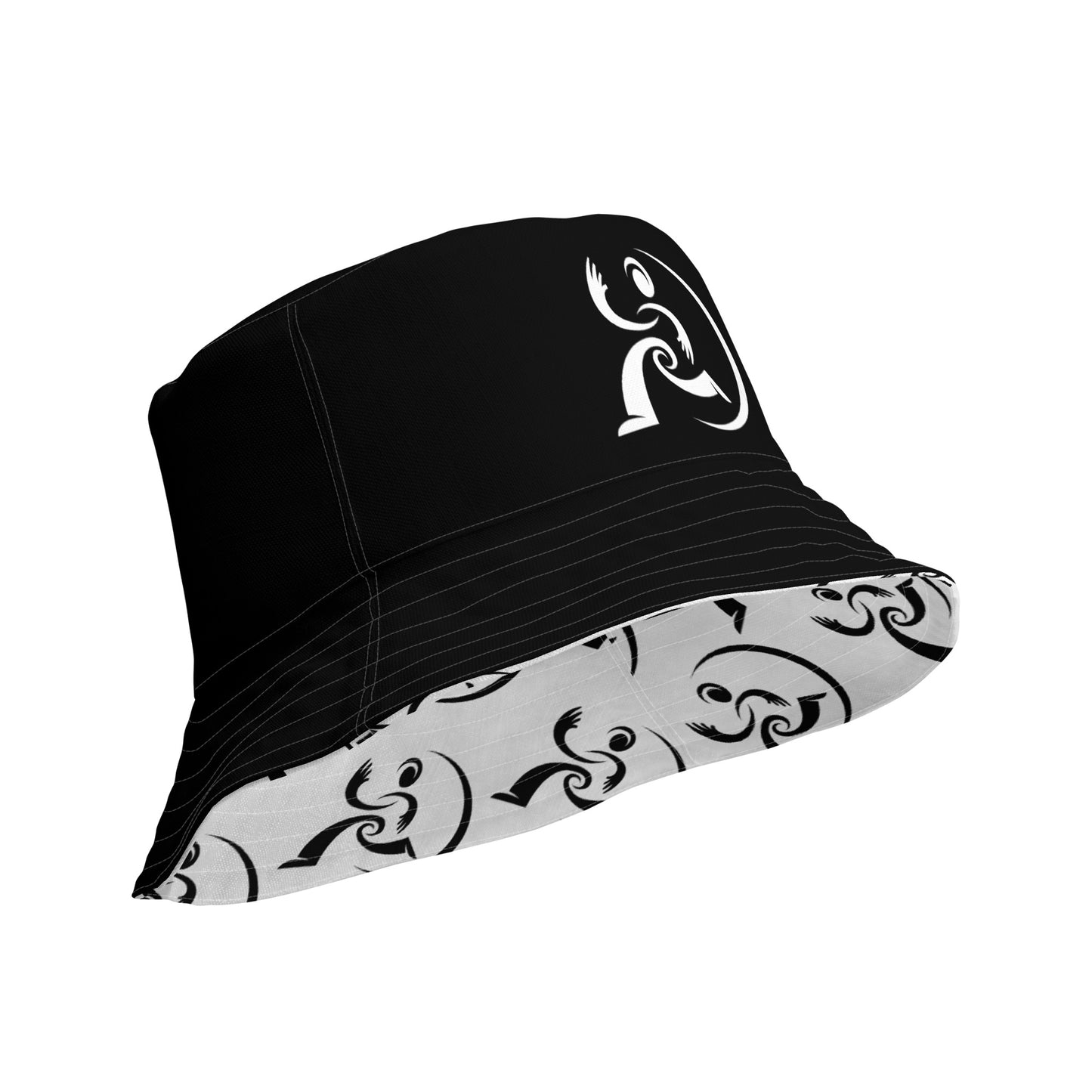 Reversible bucket hat Black & white unisex DMS